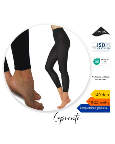 LEGGINGS Sostegno Coprente - Leggings coprente 140 denari a compressione graduata